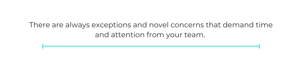 There are always exceptions and novel concerns that demand time and attention from your team.