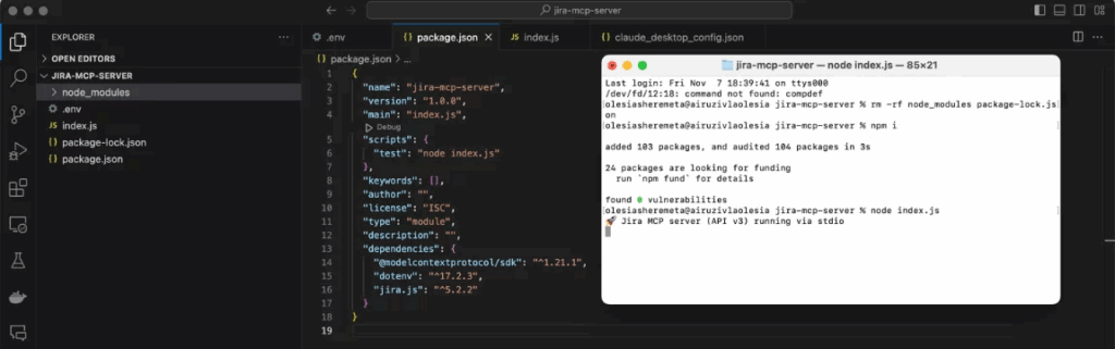 Jira MCP server is running