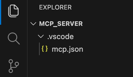 Inside the .vscode folder, create a file named mcp.json