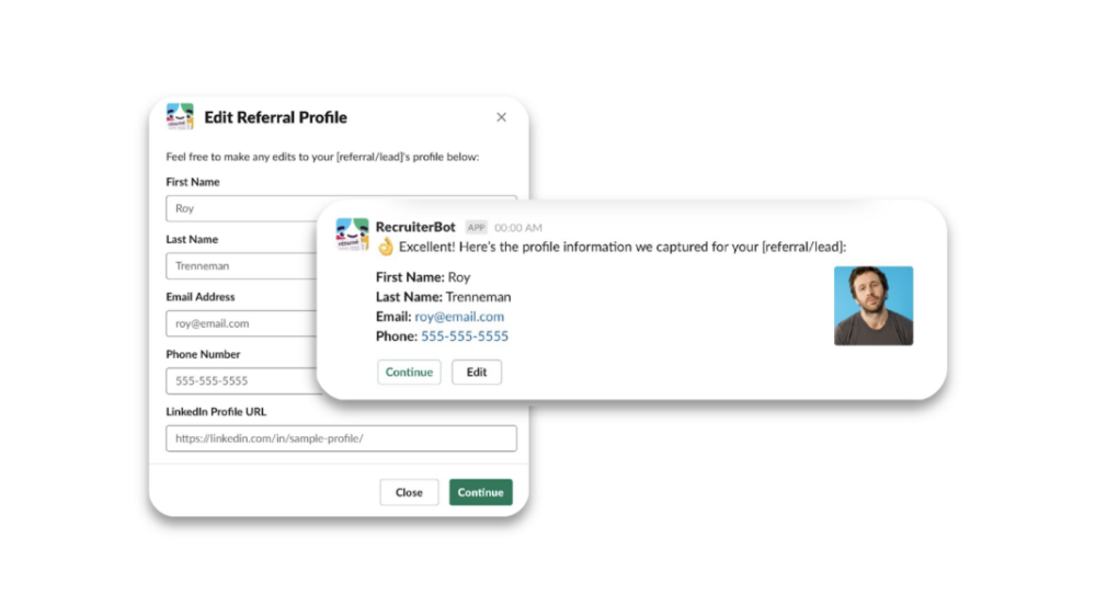 Edit referral Profile screen